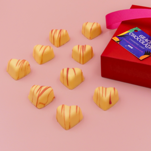 Box of 9 Passion Fruit Filled Hearts - Image 2